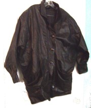 Black Leather Jacket Size Medium, missing some buttons &amp; going CHEAP!!! - £39.61 GBP