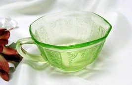3182 Antique Hocking Green Princess Teacup - $8.50