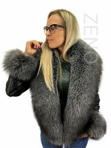 Silver Fox Fur Stole 63' (160cm) Saga Furs Collar Tails / Wristbands / Headband image 7