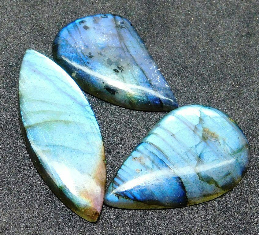Labradorite Pear Natural Cabochon Loose Gemstone Lot 111Cts 3Pcs 42680