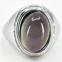 Vintage Inspired Silver & Black Painted Color Changing Oval Cabochon Mood Ring image 9