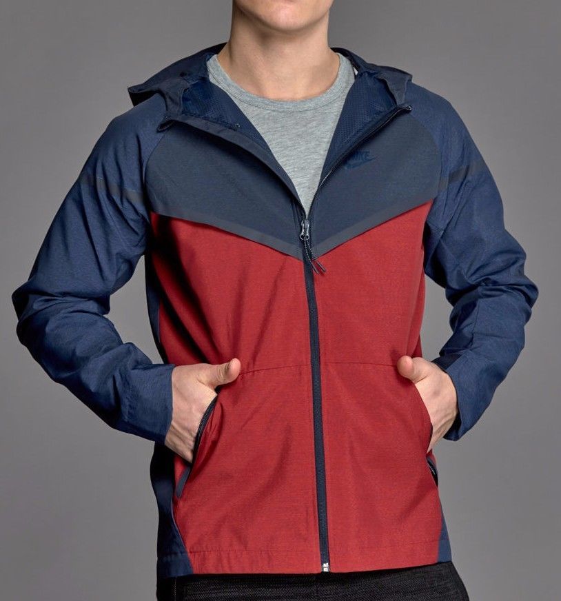 New Nike TECH WINDRUNNER JACKET men sz:S split KANGAROO pockets/ HOOD 727349-673 - Activewear Tops