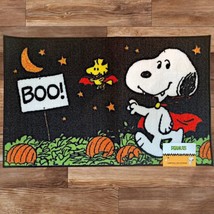 32x20” Peanuts Halloween Accent Rug BOO Snoopy Woodstock Pumpkin Vampire Door - $29.69