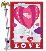 Love Balloon - Applique Decorative Aluminum Pole &amp; Bracket House Flag Se... - $86.97
