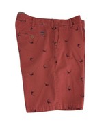 IZOD Saltwater Shorts Marlin Fish Print Boating Preppy Casual Pink Red M... - $23.75