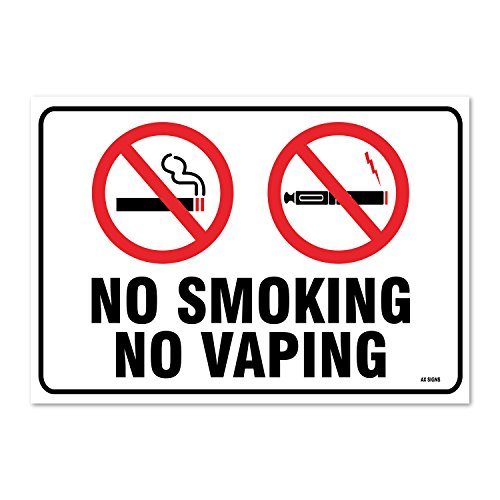 No Smoking No Vaping Sign, Large 10 X 7