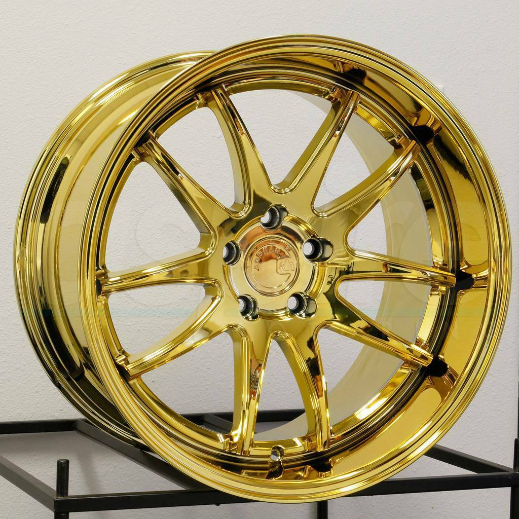 One 18x10.5 Aodhan DS02 DS2 5x120 15 Gold Vacuum Wheels Rims - Wheels