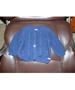 Janie and Jack Signature Layette Navy Cable Knit Cardigan Sweater Size 3... - $28.00