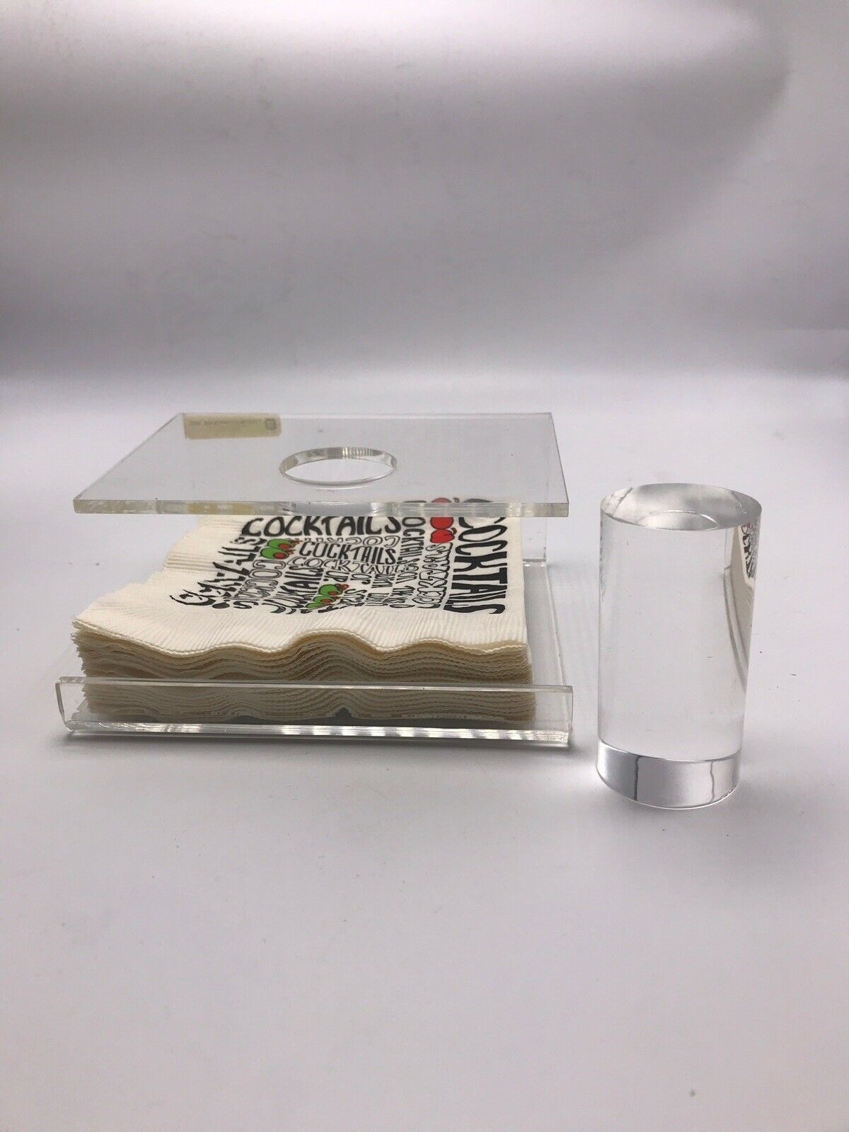 Acrylic Cocktail Napkin Holder Clear Two's Company Square Paper
