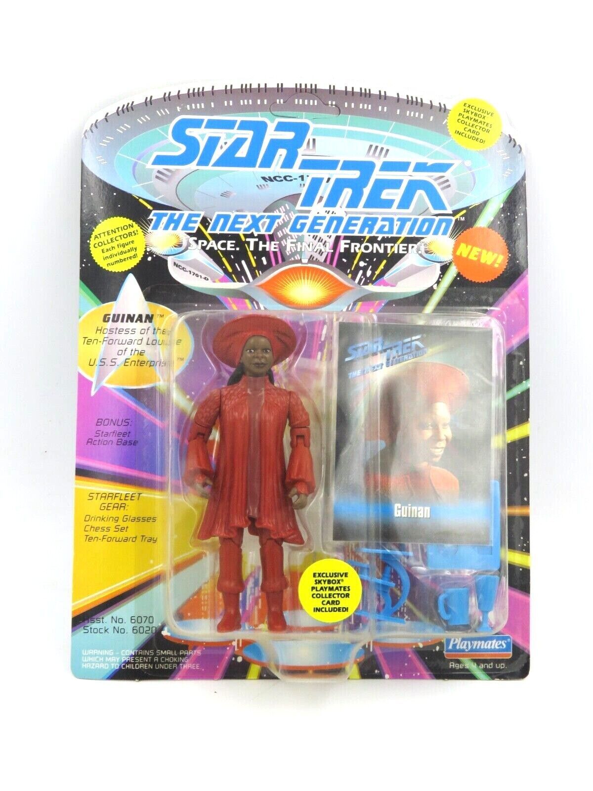 Star Trek The Next Generation TNG Playmates 1993 Guinan with Collector Card New