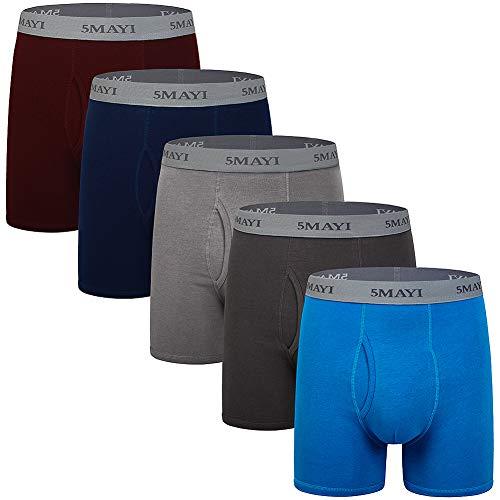 5Mayi Men's Underwear Boxer Briefs Cotton Wide Waistband Mens Boxer