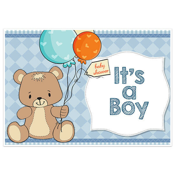 Brown Teddy Bear Baby Shower Banner Party Backdrop - Party Decorations