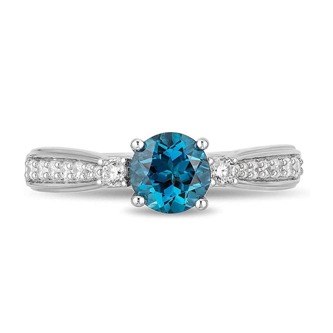 Enchanted Disney Cinderella London Blue Topaz Bridal Ring Love ...