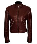Never Go Back Jack Reacher Slim Fit Brown Motorcycle Winter Leather Jacket - $108.00