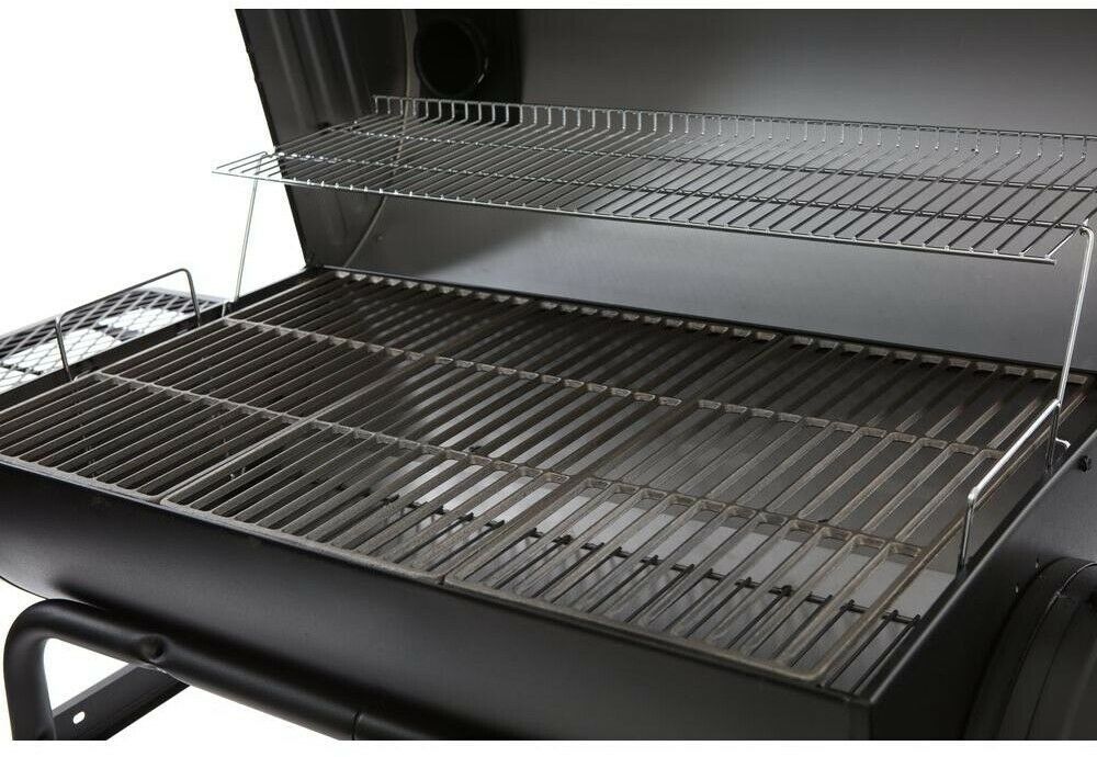 CharGriller Barrel Grill Horizontal Smoker Charcoal Fuel Warming Rack