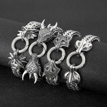 Viking Domineering Two-Headed Woven Silver Bracelet * - $75.71+