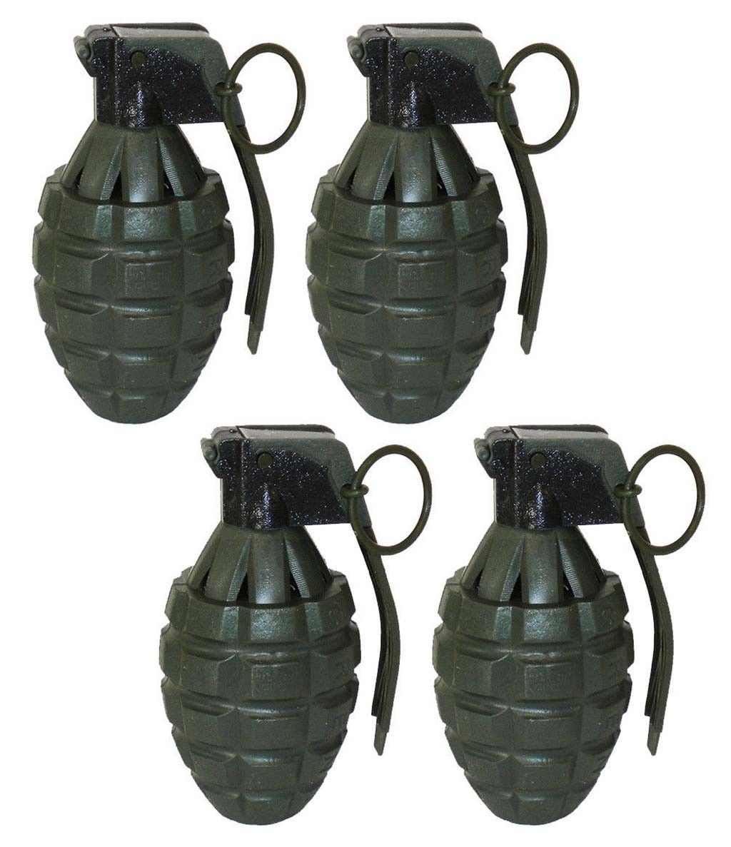 4 Green Toy Pineapple Hand Grenades with Sound Effects Other
