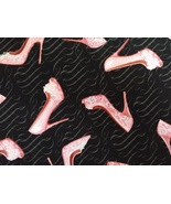 1/2 yard Pink shoes cotton quilt fabric -free shipping - $6.99