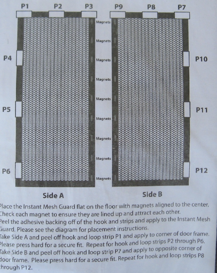Flexible Screen Door Mesh Bug Guard Center Closure Doors