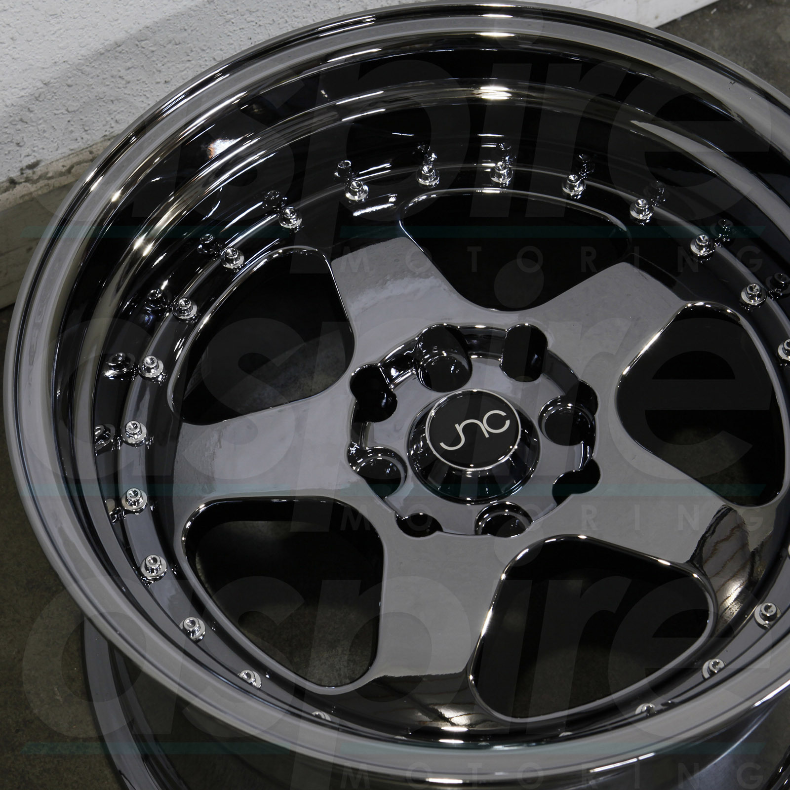 One 15x9 JNC 010 4x100/4x114.3 20 Black Chrome Wheel Rims - Wheels