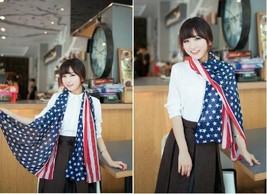 USA Flag Scarf Patriotic Stars and Stripes - 1x w/Random Color and Design image 2