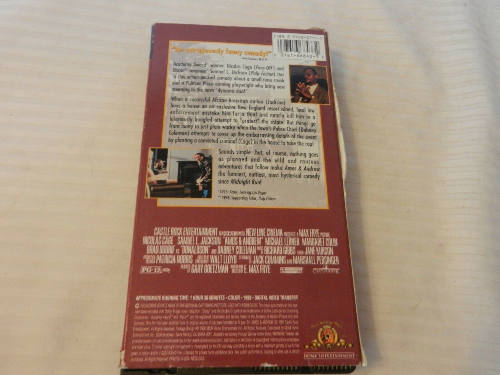 Amos & Andrew (VHS, 1998) Nicolas Cage, Samuel L. Jackson, Dabney ...