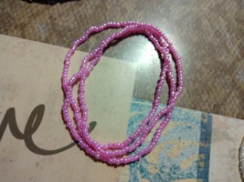 Set of 3 Pink Seed Bead Stretch Bracelets - $7.50