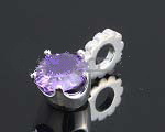 PET001 Sterling Silver Violet Stone Pendant - $24.99