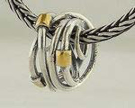 PET006 Sterling Silver Twisted Pipe with Gold Ends Pendant - $29.99