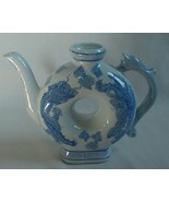 Beautiful Vintage Oriental Asian Tea Pot Dragon Leaves Greek Key Doughnu... - $18.99