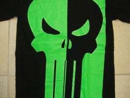 The Punisher Modern Marvel Comic book Cartoon Black and Green T Shirt S - $15.10