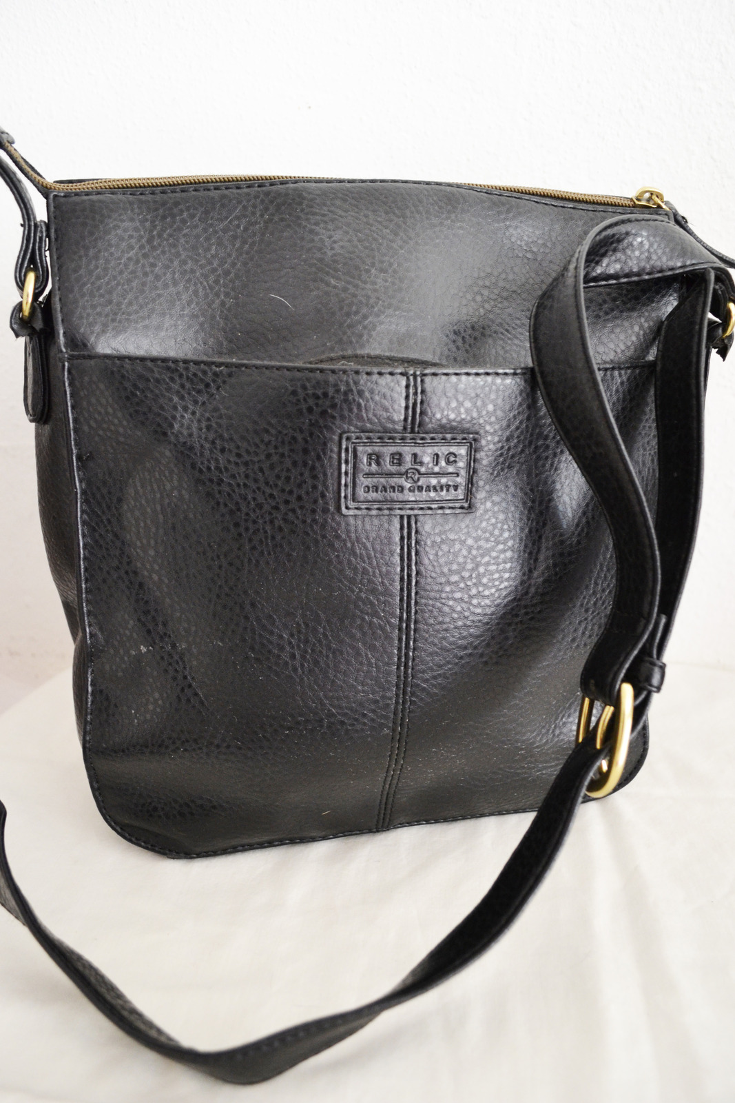 Black Faux Leather Purse Cross Body Shoulder Bag Relic - Handbags & Purses