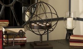 Seven Tealight Holder Freestanding Sphere or Hanging 22" High Iron Black Candle image 3