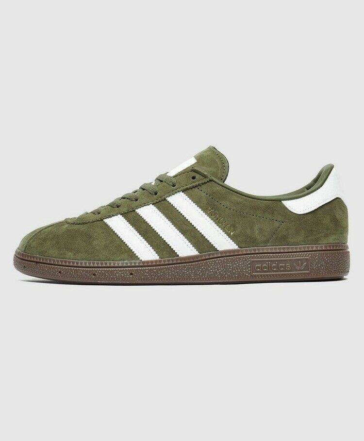 adidas Originals Munchen Shoes in Green and White Men's Suede Trainers