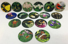 Nature Key Chains Steel Discs Wind Chime Crafts Birds Flowers 2.5" Set 20 U Pick - £9.21 GBP