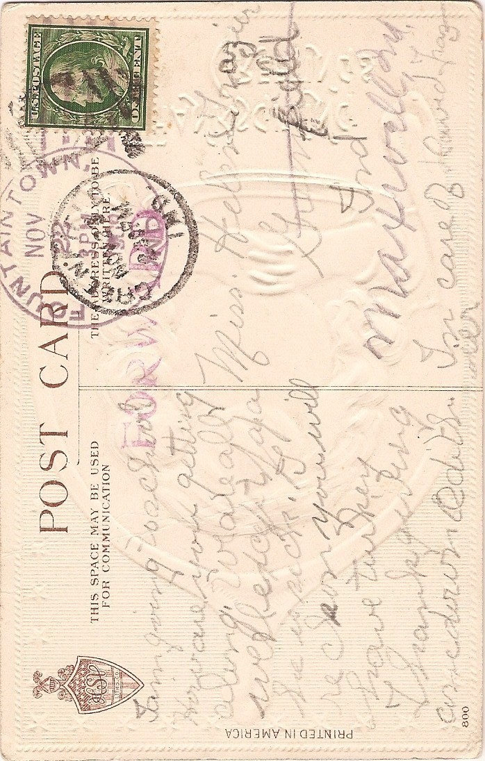 1909 Rare Patriotic Themed Gold Embossed Linen Thanksgiving Postcard