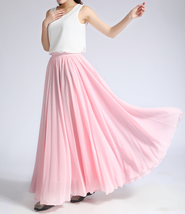 Women Long MAXI Chiffon Skirt AQUA-BLUE Chiffon Maxi Skirt Summer Beach Skirt image 8