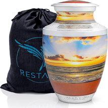 Beach Sunset Urns for Ashes Adult Male. Cremation urns Human Orange - $138.41