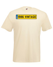 1986 Vintage Number Plate Birthday Graphic Quality t-shirt tee mens unisex - $12.89