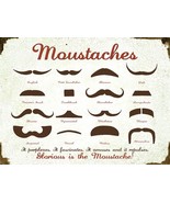 Moustaches Guide Hipster Metal Sign - $19.95
