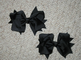NEW /"Lime Pink Black/" Fur Hairbow Alligator Clips Girls Ribbon Bows 4.5 Inches