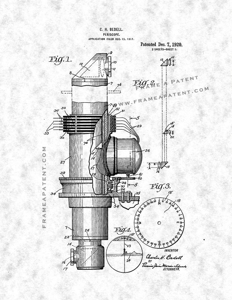 Periscope Patent Print - Gunmetal