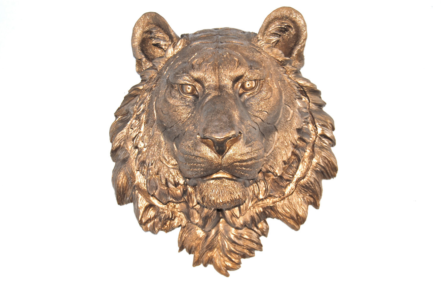 Metallic Bronze- Tiger Head Wall Mount - Faux Taxidermy T09 - Wall ...