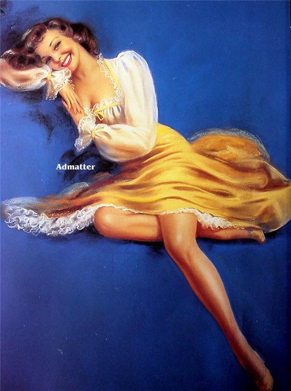 Billy Devorss Pin Up Girl Poster 8 12 X 11 2 Sided Patriotic Print Contemporary 1970 Now 