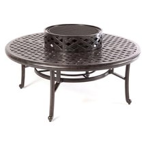  Patio table Cast Aluminum furniture 52" Ice Tea / Fire Pit  Nassau  Bronze  image 2