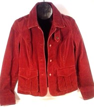 Eddie Bauer Women's Rust Red Corduroy Blazer Shirt Small - $37.37
