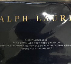 Ralph Lauren 624 Solid Sateen 1pc King Flat - 2 King Pillowcases Polo Navy Nip - $156.62
