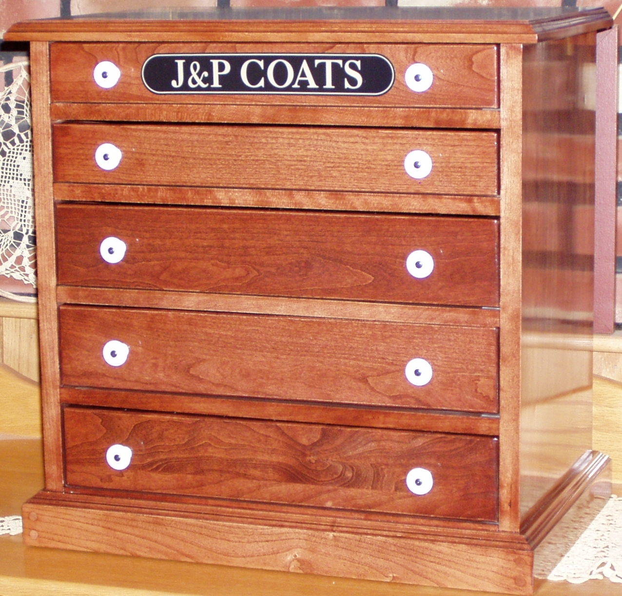 Dark Cherry Split Drawer Floss handcrafted wooden Patches n