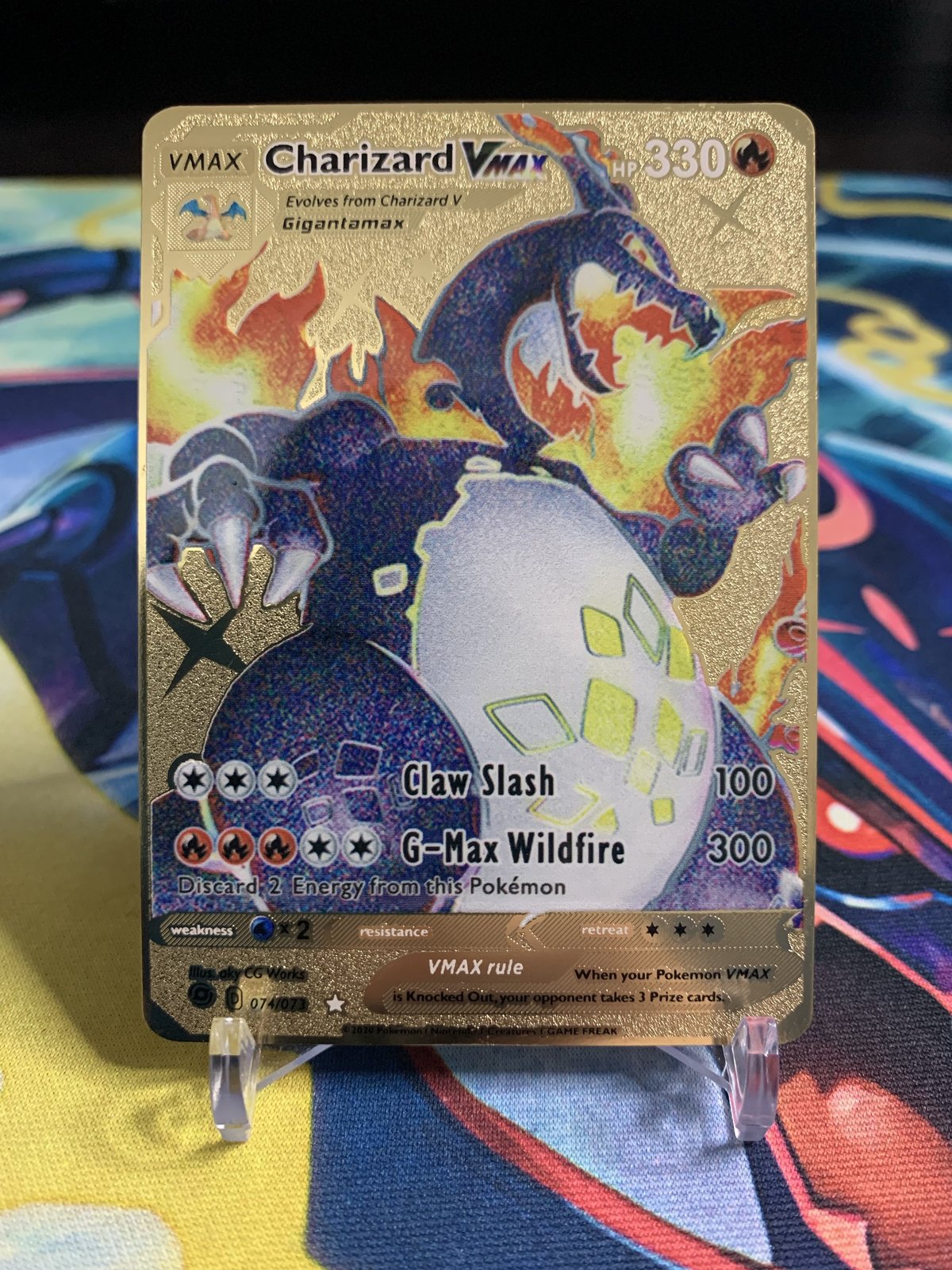 Shiny Charizard Vmax Gold Metal Card (custom) - Pokémon Individual Cards