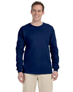 Large Navy Blue Long sleeve Gildan ultra cotton T-shirt G 2400